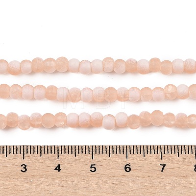 Frosted Crackle Glass Beads Strands GLAA-U001-4mm-M05-1