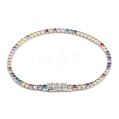925 Sterling Silver Micro Pave Cubic Zirconia Tennis Bracelets for Women BJEW-C117-01B-P01-1