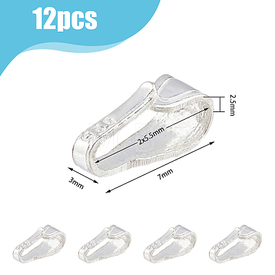 12Pcs 925 Sterling Silver Snap on Bails STER-HY0001-01B-1