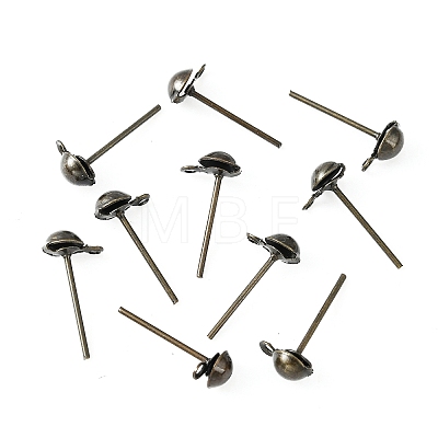 Iron Stud Earring Findings IFIN-F136-4mm-08AB-1