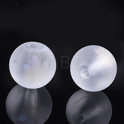 Autumn Theme Electroplate Transparent Glass Beads EGLA-S178-01-01I-1