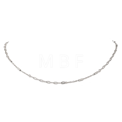 2.5MM 304 Stainless Steel Column Link Paperclip Chain Necklaces NJEW-JN05832-1