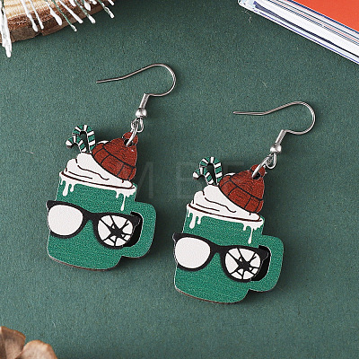 Wood Dangle Earrings FS-WG0F4E6-02-1