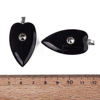 Natural Obsidian Pendants G-Q601-47A-1