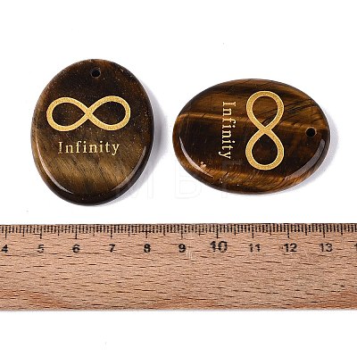 Natural Tiger Eye Pendants G-N365-01E-1