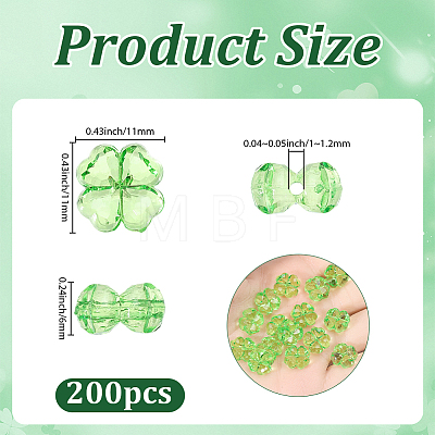 200Pcs Transparent Acrylic Beads OACR-SP0002-40B-1