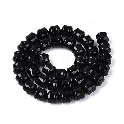 Natural Black Onyx(Dyed & Heated) Beads Strands G-N353-06A-08-1