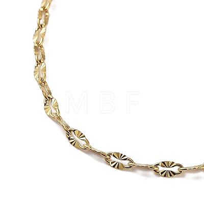Ion Plating(IP) 304 Stainless Steel Textured Dapped Chain Necklace X-NJEW-D045-02G-1