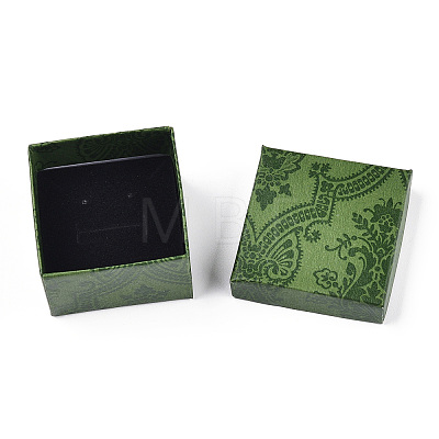 Flower Printed Cardboard Jewelry Boxes CBOX-T006-10E-1