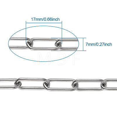 304 Stainless Steel Paperclip Chains YS-TAC0003-02P-1