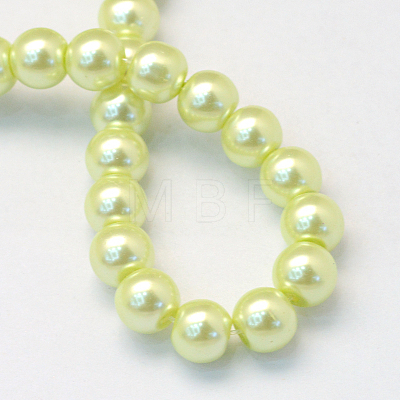 Baking Painted Pearlized Glass Pearl Round Bead Strands HY-Q003-6mm-46-1