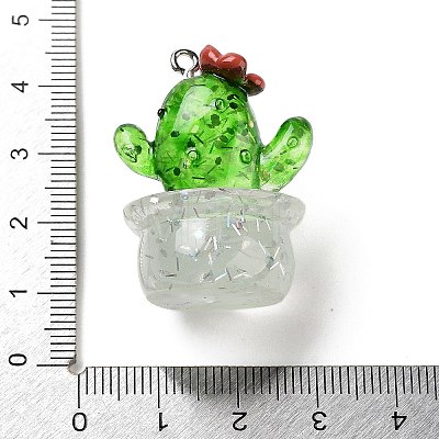 Transparent Resin Plant Pendants RESI-Z028-04A-1