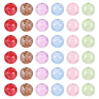 180Pcs 6 Colors Handmade Transparent Lampwork Beads LAMP-TA0002-82-1