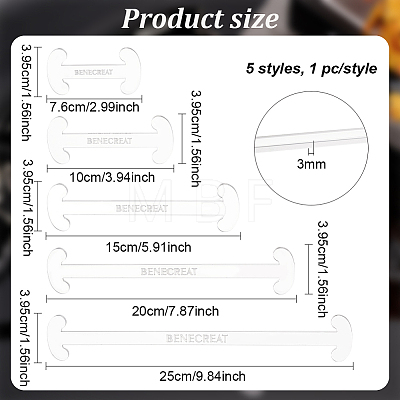 Acrylic Rulers Kit TOOL-WH0155-81-1