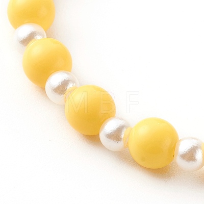 Opaque Acrylic Stretch Beaded Bracelets for Kids X-BJEW-JB06230-1