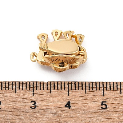 Brass Micro Pave Clear Cubic Zirconia Box Clasps KK-P291-34G-1