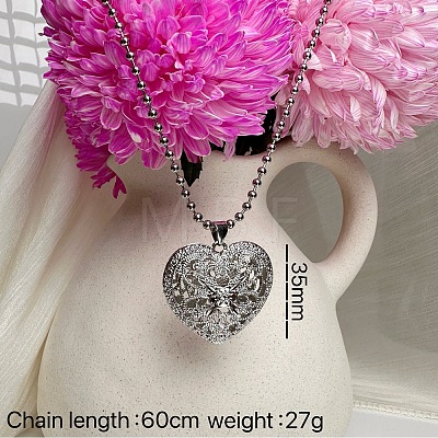 Vintage Alloy Hollow Heart Pendant Necklaces for Women Fashion Jewelry Gift LG2070-1