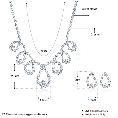 Shining Brass Rhinestone Wedding Bride Jewelry Sets SJEW-BB15874-1