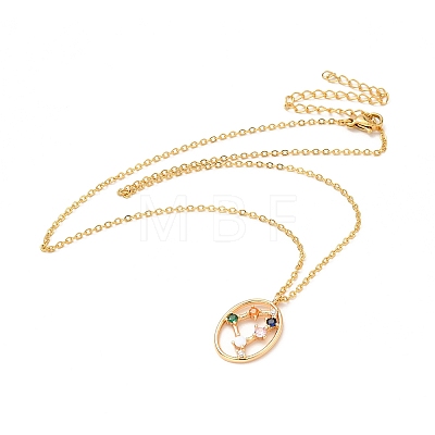 Colorful Cubic Zirconia Constellation Pendant Necklace LS-NJEW-H166-01A-1