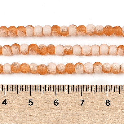 Frosted Crackle Glass Beads Strands GLAA-U001-4mm-M10-1