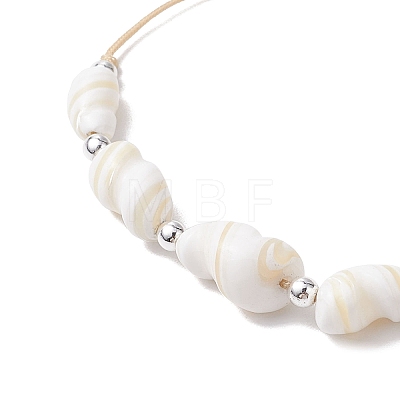 Adjustable Natural Shell Braided Beads Bracelets for Women BJEW-JB10978-1