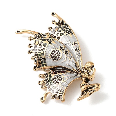 Fairy & Butterfly Enamel Brooch Pins JEWB-A041-02AG-01-1