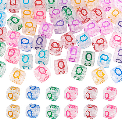 50Pcs Acrylic European Beads MACR-TADJ0001-13Q-1
