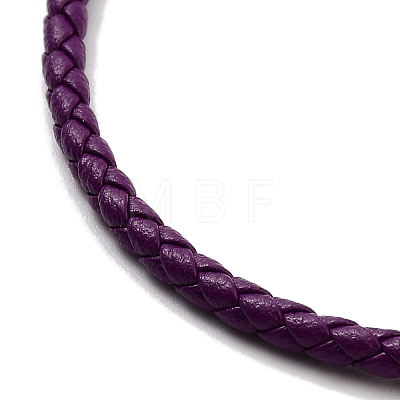 Braided Round Imitation Leather Bracelets Making BJEW-H610-01G-10-1