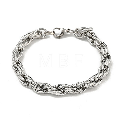 Non-Tarnish 201 Stainless Steel Rope Chain Bracelets STAS-Z056-14P-1