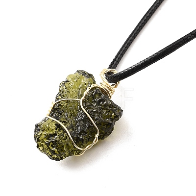 Glass Pendant Necklace for Men Women NJEW-D295-02-1