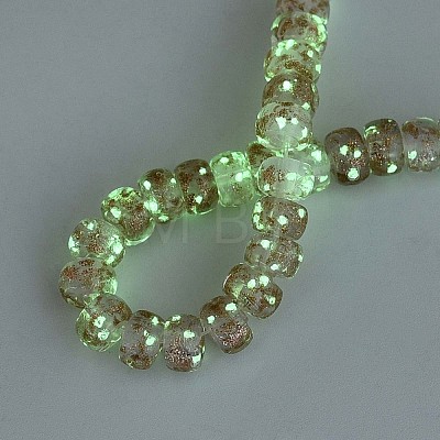 Luminous Handmade Gold Foil Glass Beads Strands FOIL-N029-02A-09-1