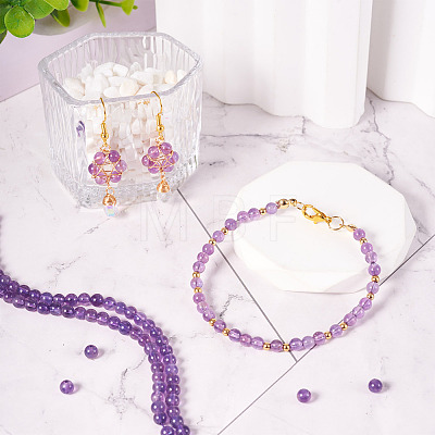 1 Strand Natural Amethyst Round Bead Strands G-TA0002-47-1