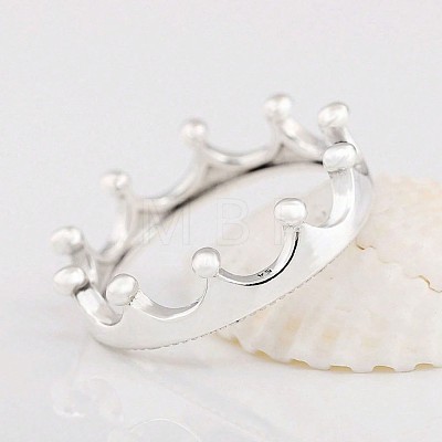 Crown 925 Sterling Silver Finger Rings WG18318-03-1