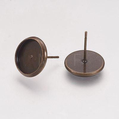 Brass Stud Earring Settings X-KK-H021-1AB-1