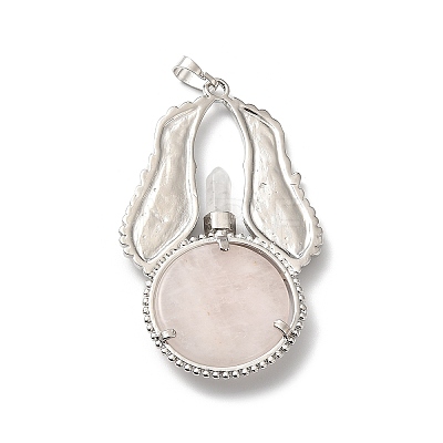 Natural Rose Quartz Big Pendants G-R486-02P-07-1