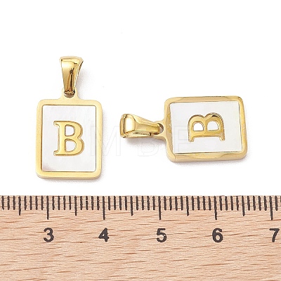 Ion Plating(IP) 304 Stainless Steel Pave Shell Pendants X-STAS-G327-01G-B-1