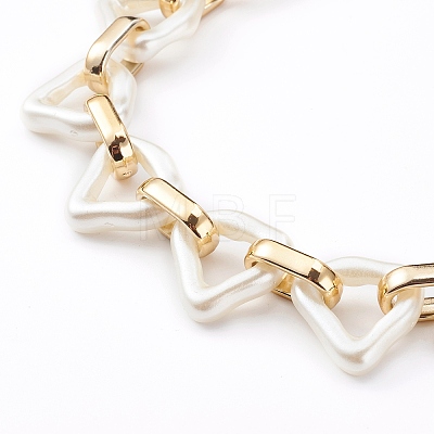 Acrylic & CCB Plastic Chain Necklaces NJEW-JN03329-01-1