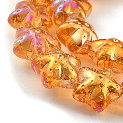 Full Rainbow Plated Electroplate Transprarent Glass Beads Strands EGLA-G037-07A-FR02-1