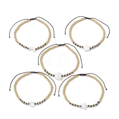 Glass Seed Beads Braided Beads Bracelets BJEW-JB09867-1