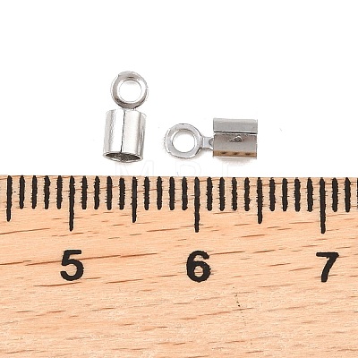 304 Stainless Steel Fold Over Crimp Cord Ends STAS-P434-05D-P-1