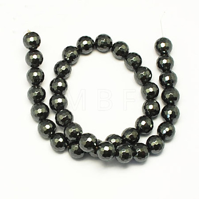 Non-magnetic Synthetic Hematite Beads Strands G-S084-12mm-1