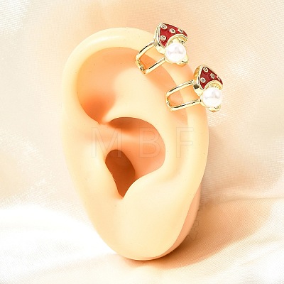 Brass Micro Pave Clear Cubic Zirconia Cuff Earrings EJEW-C186-07G-1
