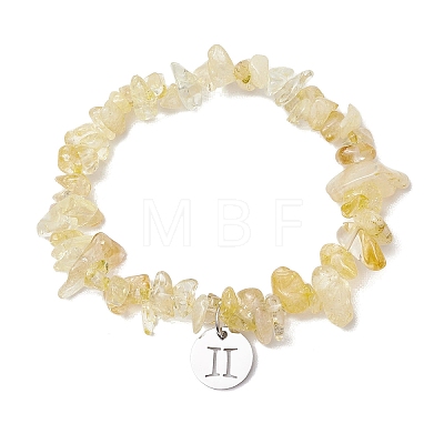 Natural Citrine Stretch Bracelets BJEW-JB11147-03-1