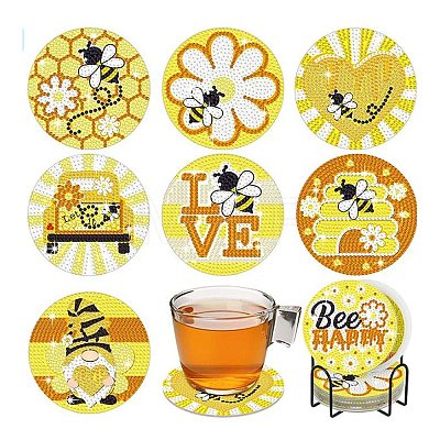 DIY Diamond Painting Coaster Kits PW-WG59427-03-1