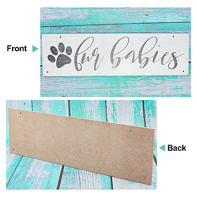 Wooden Paw Print Hanging Sign AJEW-WH0188-49A-1