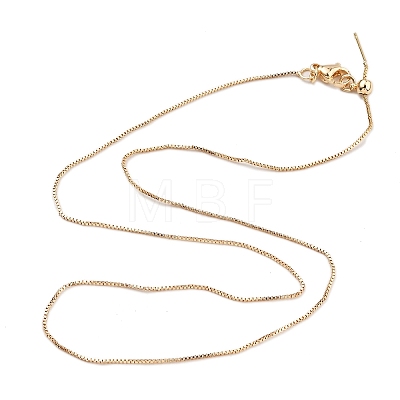 1mm Rack Plating Brass Box Chain Adjustable Slider Necklaces for Women Men MAK-L044-56KCG-1