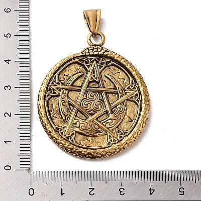 304 Stainless Steel Big Pendants LS-STAS-D091-12AG-1