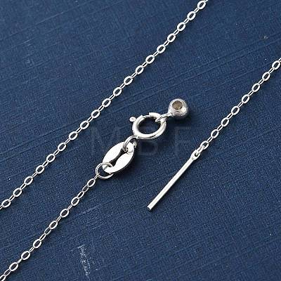 925 Sterling Silver Cable Chain Adjustable Slider Necklaces for Women NJEW-U030-01S-01-1