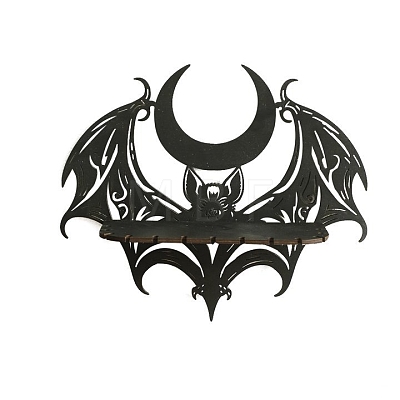 Halloween Wooden Bat Shelf for Crystals PW-WG94399-01-1