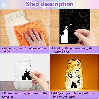 12 Sheets 6 Styles Self-Adhesive PVC Waterproof Picture Stickers DIY-WH0605-001-1